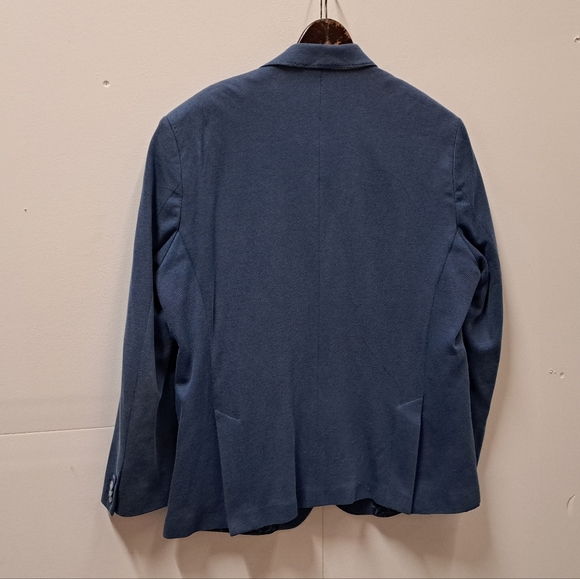 Bugatti Men's Sport Coat Jersey Jacket Blue 2-Btn Cotton Nylon Flexcity 46R 44R - Picture 7 of 13